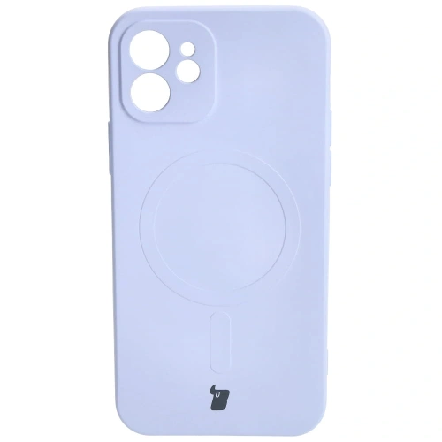 Etui silikonowe z pierścieniem magnetycznym Bizon Case Silicone Magnetic do Apple iPhone 12 jasnofioletowe