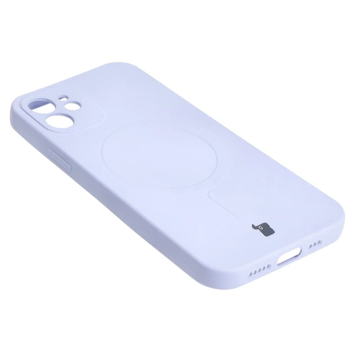 Etui silikonowe z pierścieniem magnetycznym Bizon Case Silicone Magnetic do Apple iPhone 12 jasnofioletowe