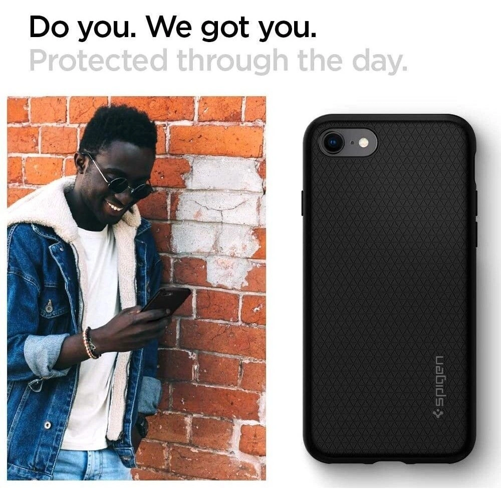 Hurtownia GSM - Etui Spigen Liquid Air Apple iPhone SE 2022/SE 2020/8/7 Black - SPN1050BLK - {ean13} - Hurt