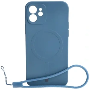 Hurtownia GSM - Silikonové pouzdro s magnetickým kroužkem Bizon Case Silicone Magnetic pro Apple iPhone 12 v modré barvě - BIZ3339 - {ean13} - Hurt