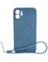 Bizon Case Silicone Magnetic Apple iPhone 12 tengerészkék