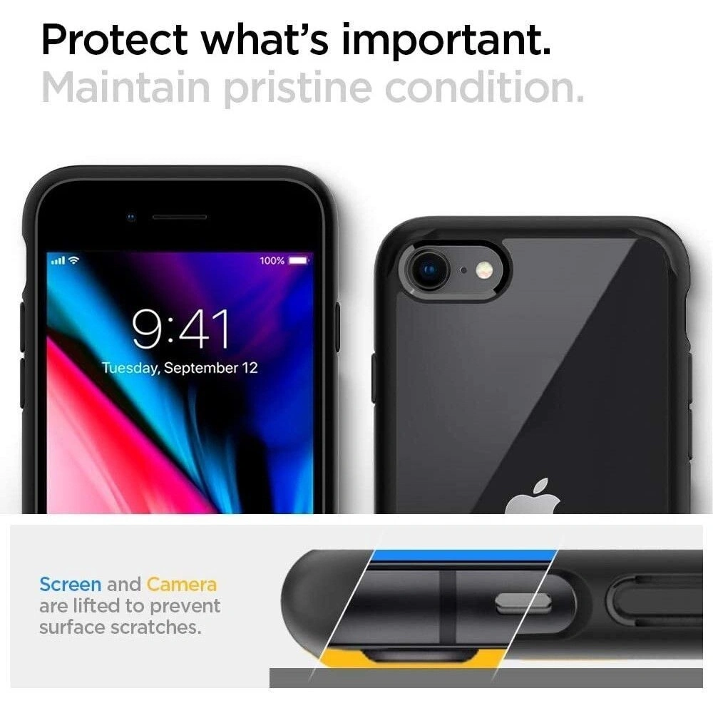 Hurtownia GSM - Etui Spigen Ultra Hybrid Apple iPhone SE 2022/SE 2020/8/7 Black - SPN1051BLK - {ean13} - Hurt