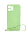 Etui silikonové s magnetickým kroužkem Bizon Case Silicone Magnetic pro Apple iPhone 12 Pro Max jasně zelené