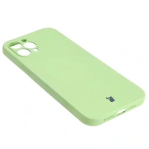 Etui silikonowe z pierścieniem magnetycznym Bizon Case Silicone Magnetic do Apple iPhone 12 Pro Max jasnozielone