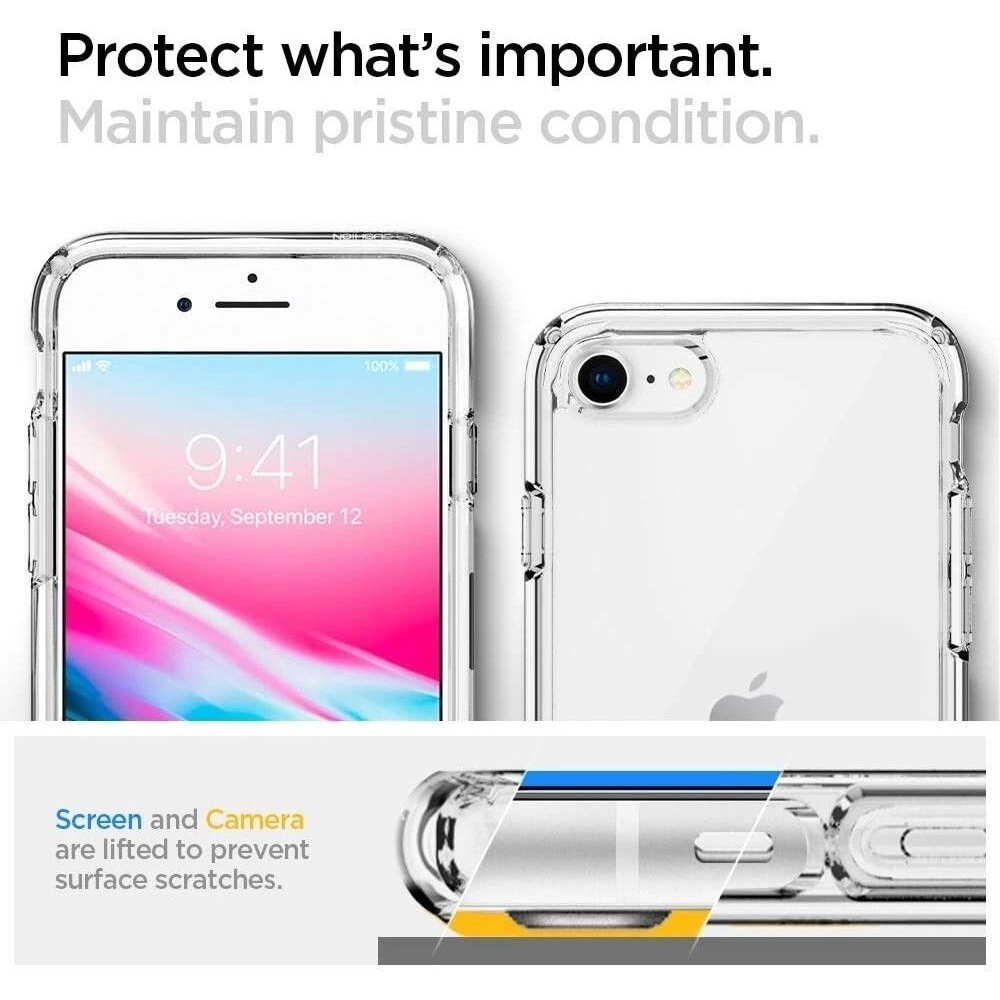 Hurtownia GSM - Etui Spigen Ultra Hybrid Apple iPhone SE 2022/SE 2020/8/7 Crystal Clear - SPN1052CL - {ean13} - Hurt