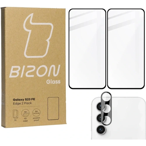 2x Szkło na ekran + szkło na aparat BIZON Edge do Samsung Galaxy S23 FE