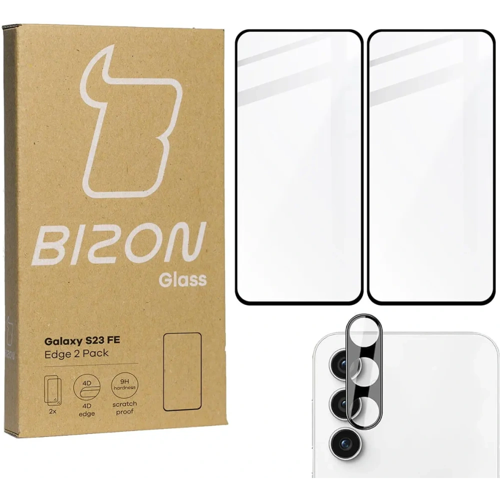 Hurtownia GSM - BIZON Edge 2x sticlă pentru ecran + sticlă pentru cameră Samsung Galaxy S23 FE - BIZ3356 - {ean13} - Hurt
