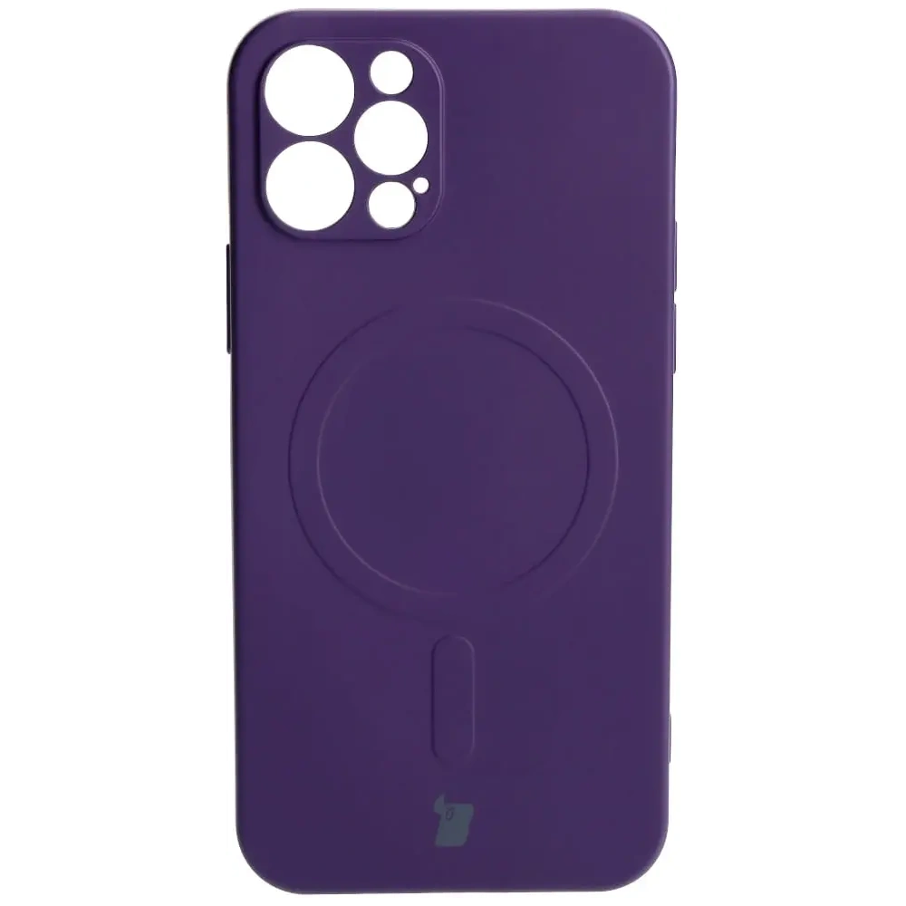 Hurtownia GSM - Silikonové pouzdro s magnetickým kroužkem Bizon Case Silicone Magnetic pro Apple iPhone 12 Pro švestkové - BIZ3359 - {ean13} - Hurt