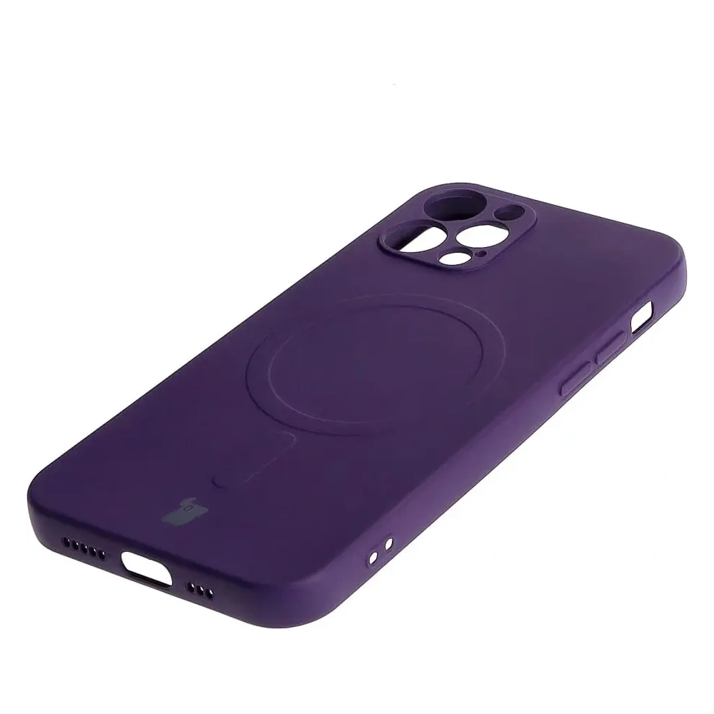Hurtownia GSM - Silikonové pouzdro s magnetickým kroužkem Bizon Case Silicone Magnetic pro Apple iPhone 12 Pro švestkové - BIZ3359 - {ean13} - Hurt