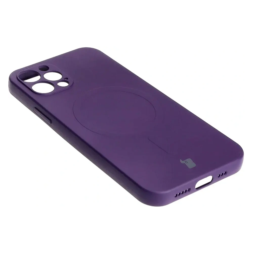 Hurtownia GSM - Silikonové pouzdro s magnetickým kroužkem Bizon Case Silicone Magnetic pro Apple iPhone 12 Pro švestkové - BIZ3359 - {ean13} - Hurt