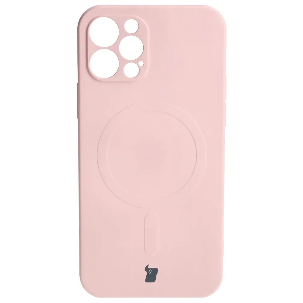 Hurtownia GSM - Etui silikonové s magnetickým kroužkem Bizon Case Silicone Magnetic pro Apple iPhone 12 Pro světle růžové - BIZ3361 - {ean13} - Hurt