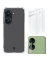 Bizon Case Clear Pack cu carcasă + 2x sticlă de protecție pentru ecran + sticlă pentru lentilă Asus Zenfone 10 transparentă