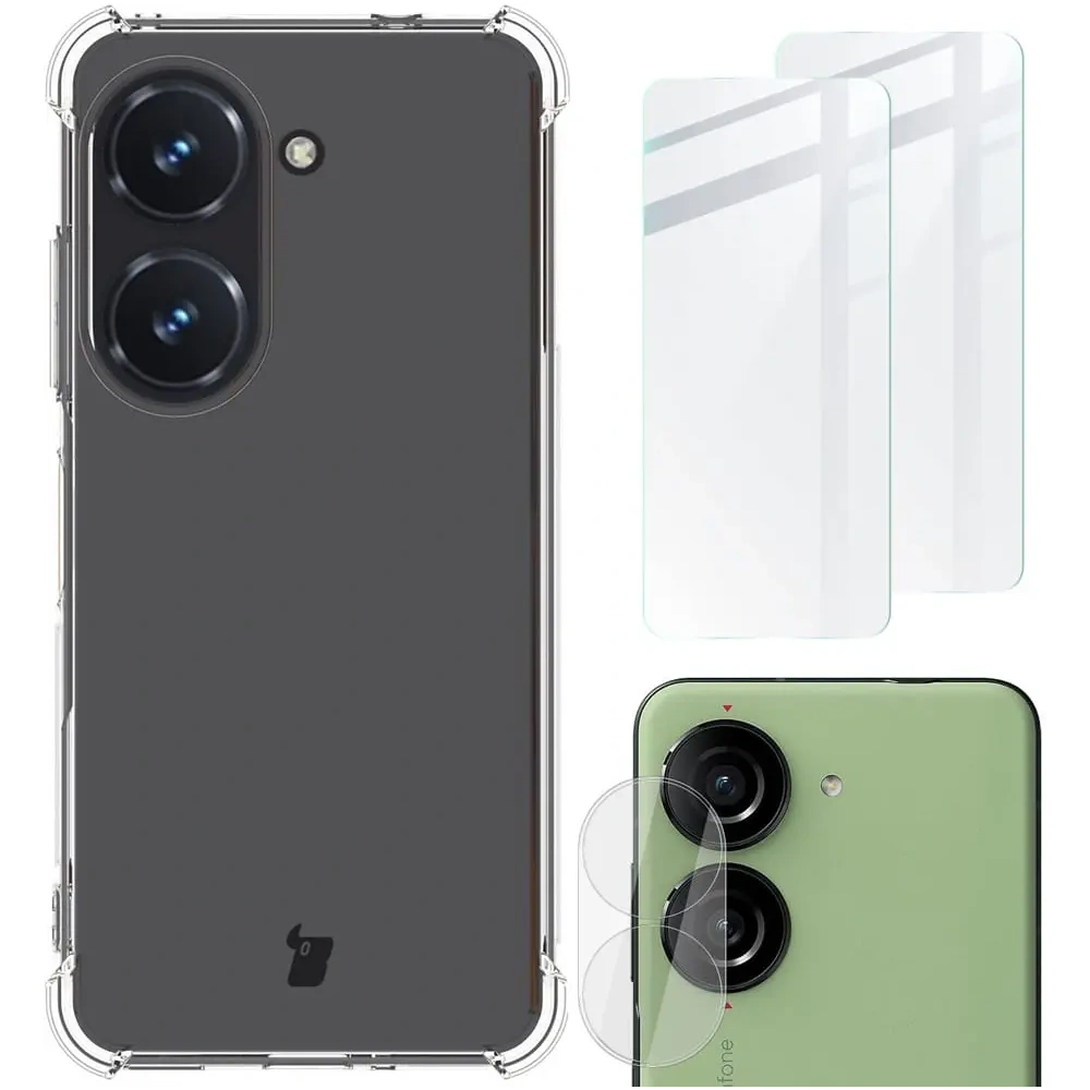 Wholesale Bizon Case Clear Pack case + 2x screen glass + lens glass Asus Zenfone 10 clear - BIZ3362 - {ean13} - Hurt
