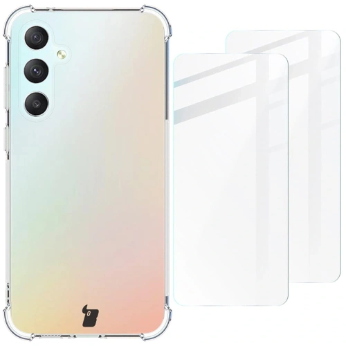 Etui + 2x szkło na ekran Bizon Case Clear Pack do Samsung Galaxy S23 FE przezroczyste