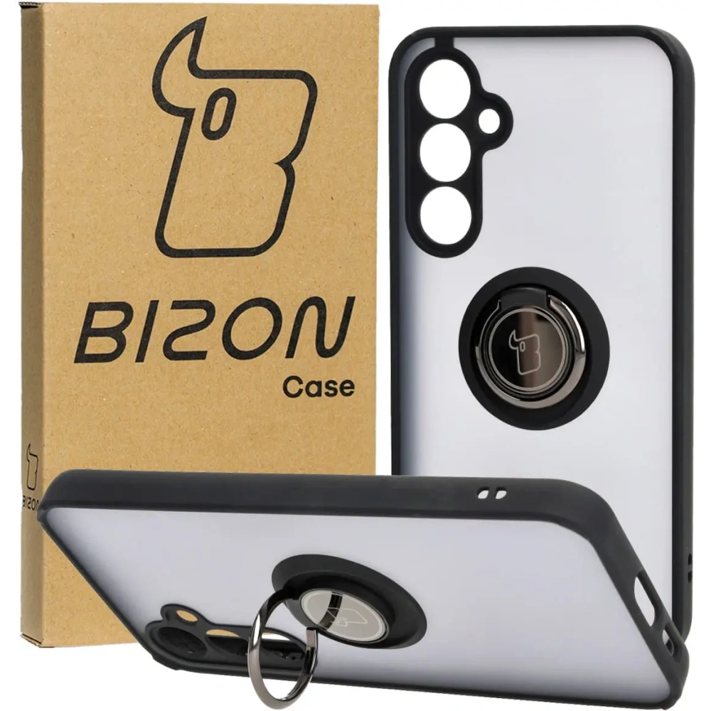 Hurtownia GSM - Bizon Case Hybrid Ring Samsung Galaxy S23 FE fumuriu cu un cadru negru - BIZ3364 - {ean13} - Hurt