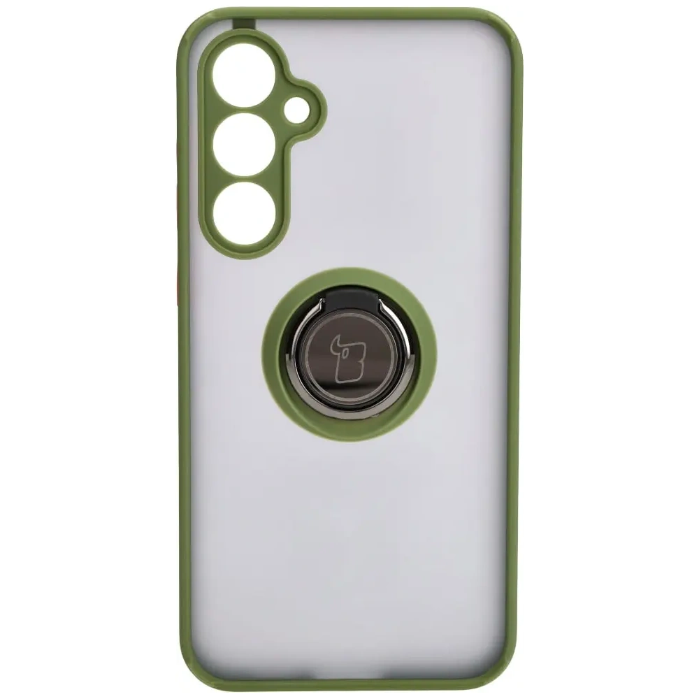 Wholesale Bizon Case Hybrid Ring Samsung Galaxy S23 FE smoky with a green frame - BIZ3367 - {ean13} - Hurt