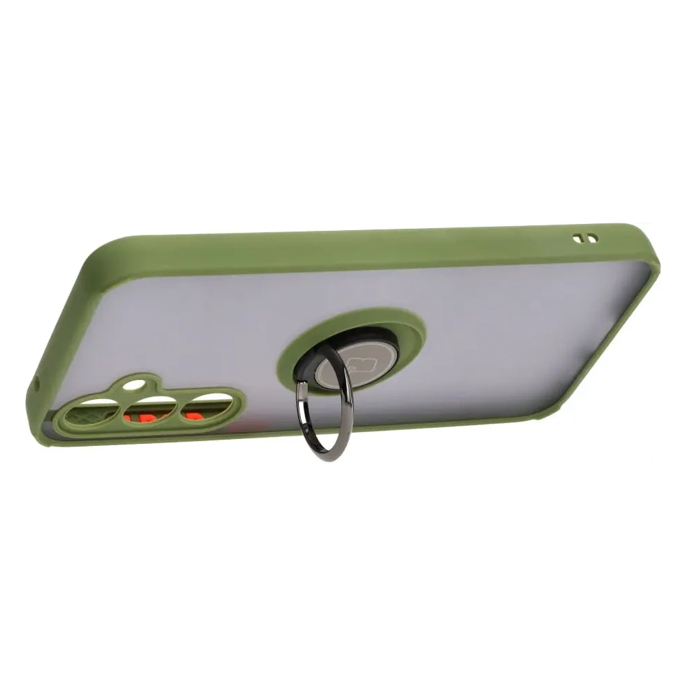 Wholesale Bizon Case Hybrid Ring Samsung Galaxy S23 FE smoky with a green frame - BIZ3367 - {ean13} - Hurt