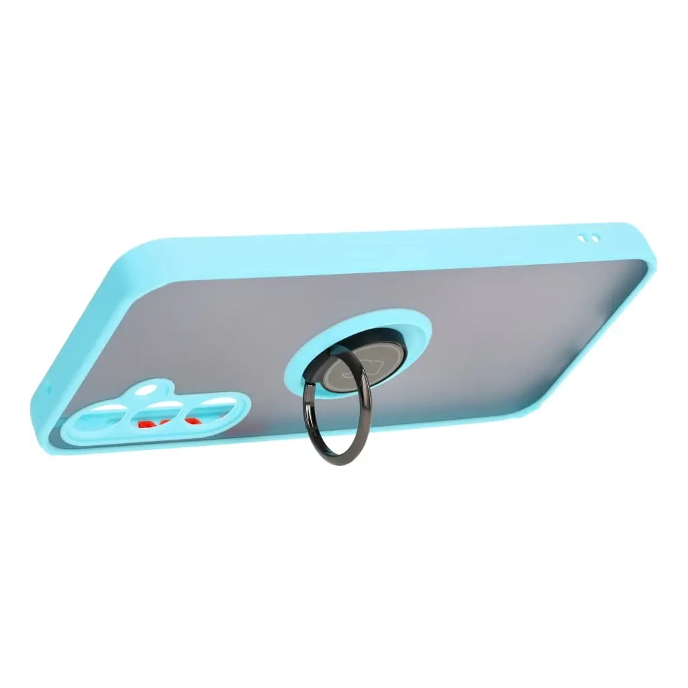 Hurtownia GSM - Caz hibrid Bizon Ring Samsung Galaxy S23 FE fumuriu cu un cadru de culoare albastră deschisă - BIZ3368 - {ean13} - Hurt