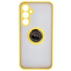 Hurtownia GSM - Etui s úchopem na prst Bizon Case Hybrid Ring pro Samsung Galaxy S23 FE kouřové s žlutým rámem - BIZ3369 - {ean13} - Hurt