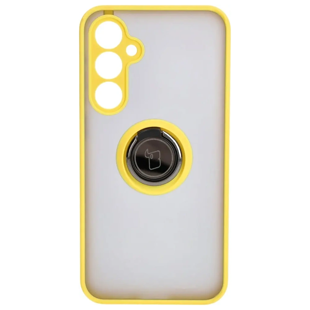 Hurtownia GSM - Bizon Case Hybrid Ring Samsung Galaxy S23 FE fumuriu cu un cadru galben - BIZ3369 - {ean13} - Hurt