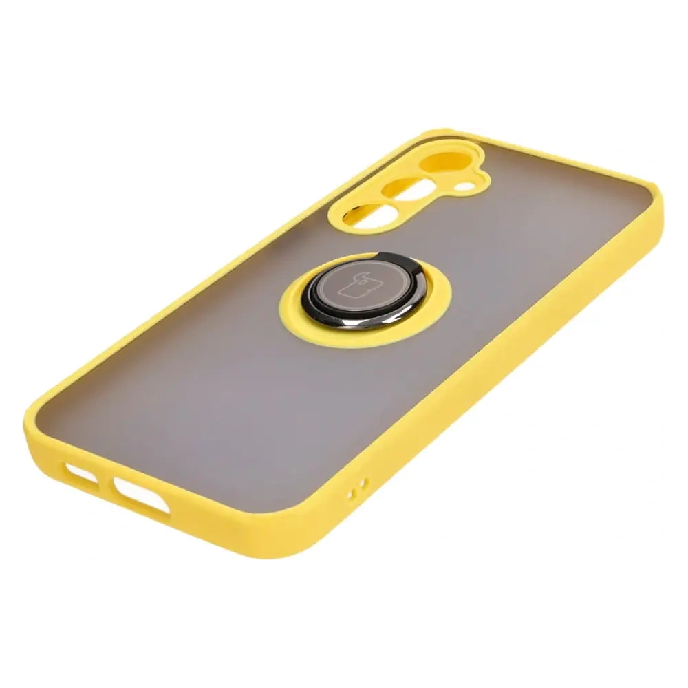 Wholesale Bizon Case Hybrid Ring Samsung Galaxy S23 FE smoky with a yellow frame - BIZ3369 - {ean13} - Hurt