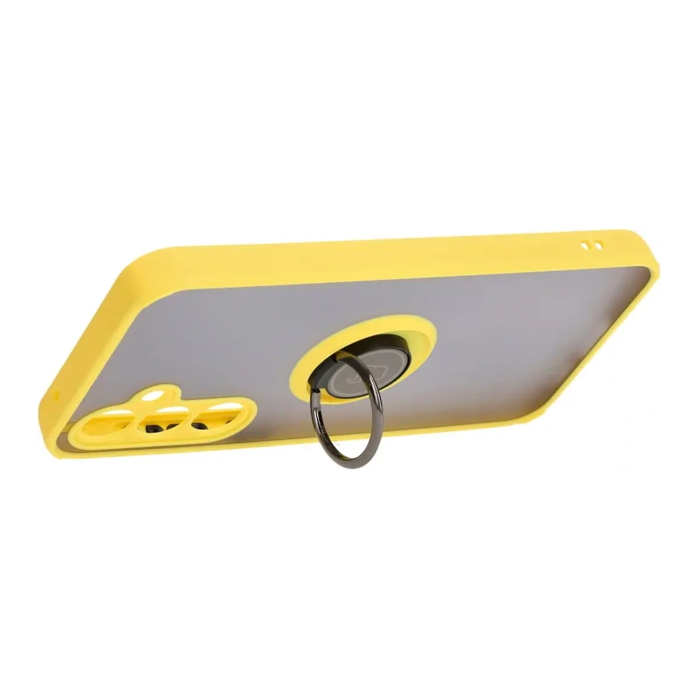 Wholesale Bizon Case Hybrid Ring Samsung Galaxy S23 FE smoky with a yellow frame - BIZ3369 - {ean13} - Hurt