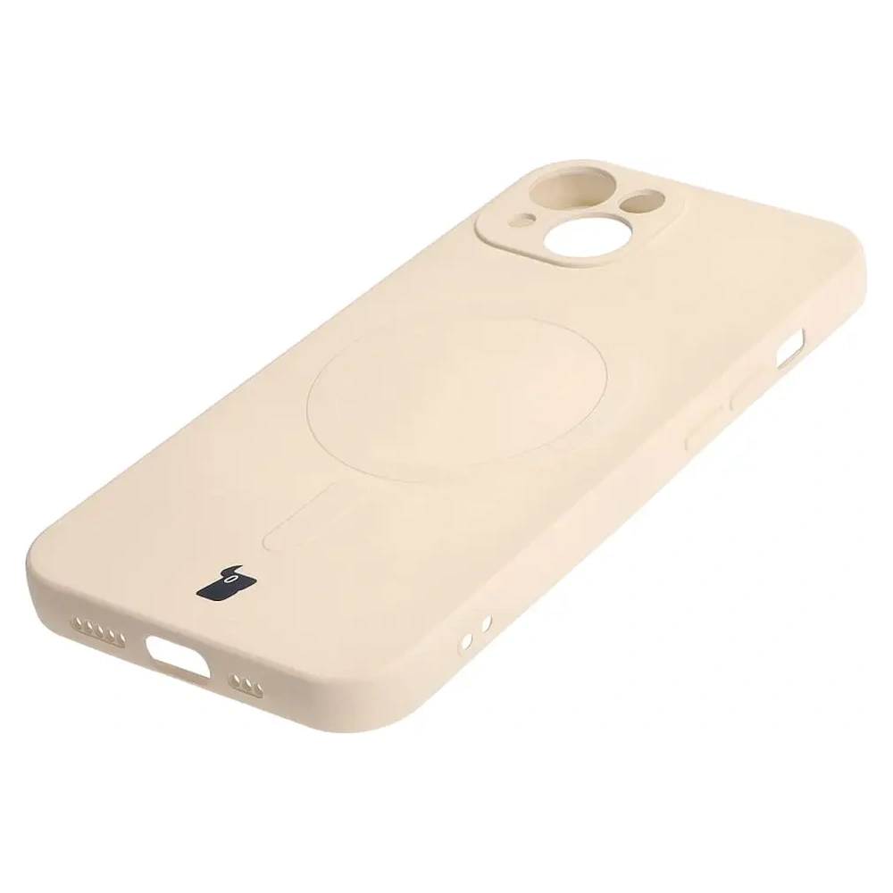Hurtownia GSM - Etui silikonowe z pierścieniem magnetycznym Bizon Case Silicone Magnetic do Apple iPhone 13 beżowe - BIZ3373 - {ean13} - Hurt