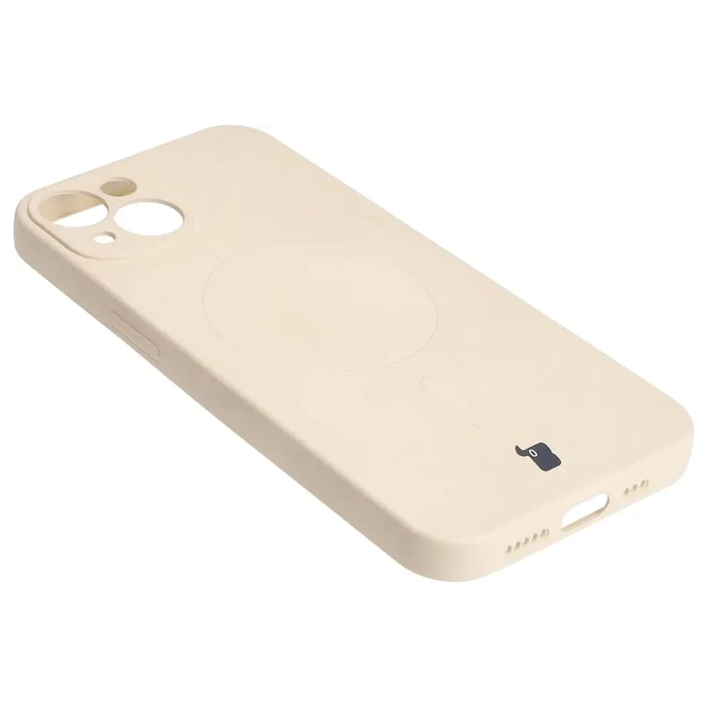 Hurtownia GSM - Etui silikonowe z pierścieniem magnetycznym Bizon Case Silicone Magnetic do Apple iPhone 13 beżowe - BIZ3373 - {ean13} - Hurt