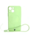 Etui Bizon Case Silicone MagSafe Sq do Apple iPhone 13 Mini jasně zelené