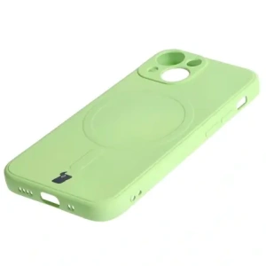 Etui Bizon Case Silicone MagSafe Sq do Apple iPhone 13 Mini jasnozielone