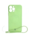 Etui silikonowe z pierścieniem magnetycznym Bizon Case Silicone Magnetic do Apple iPhone 13 Pro Max jasnozielone