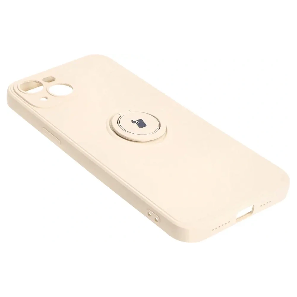 Wholesale Bizon Case Silicone Ring Sq Apple iPhone 15 Plus beige - BIZ3397 - {ean13} - Hurt