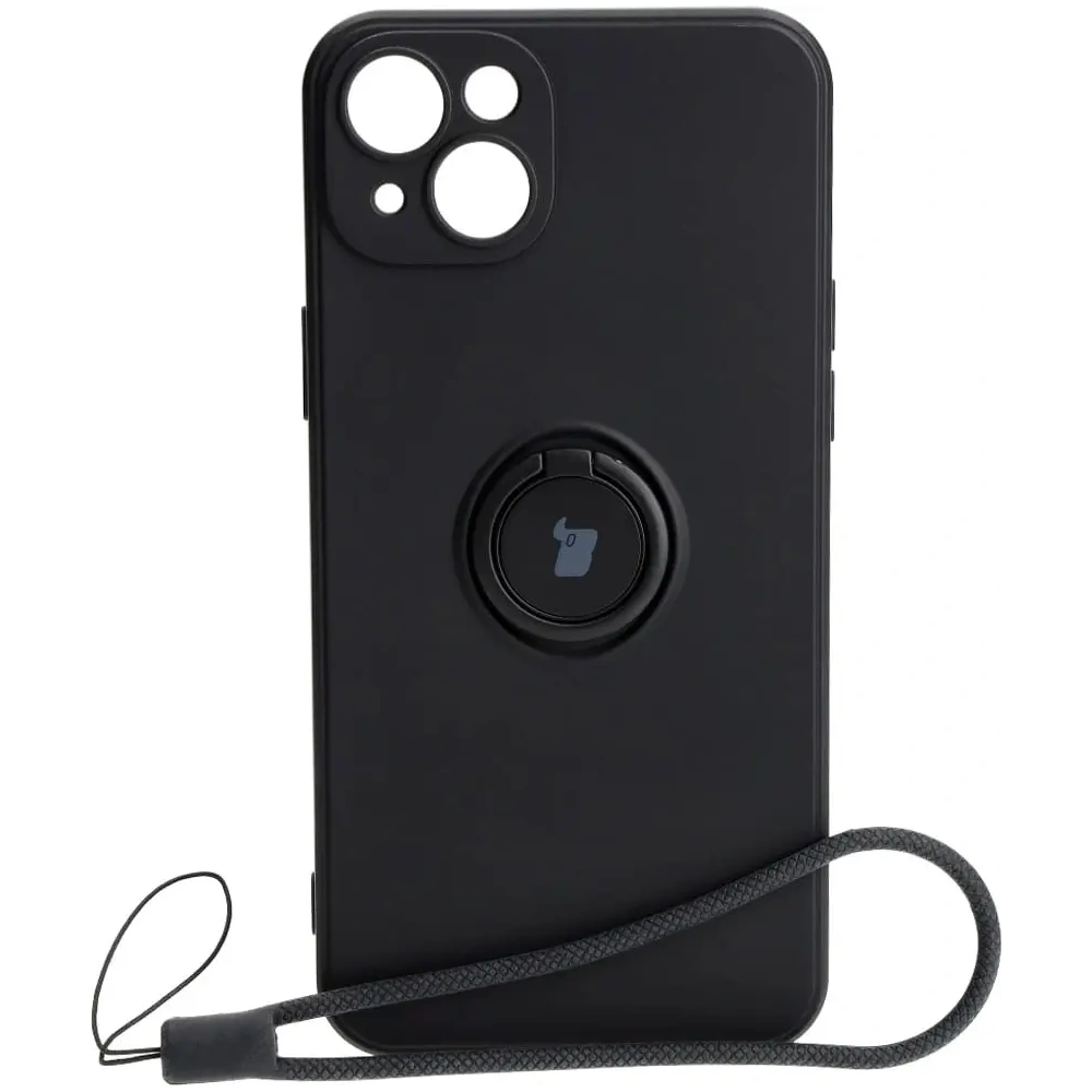 Wholesale Bizon Case Silicone Ring Sq Apple iPhone 15 Plus black - BIZ3398 - {ean13} - Hurt