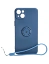 Bizon Case Ring din Silicon Sq Apple iPhone 15 Plus albastru marin