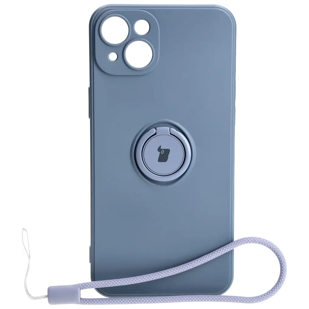 Hurtownia GSM - Bizon Case Silicone Ring Sq Apple iPhone 15 Plus gri - BIZ3401 - {ean13} - Hurt