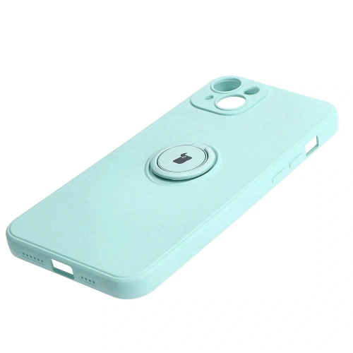 Etui Bizon Case Silicone Ring Sq do Apple iPhone 15 Plus turkusowe
