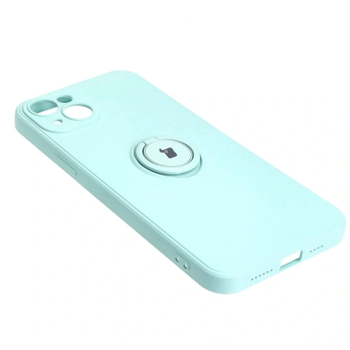 Etui Bizon Case Silicone Ring Sq do Apple iPhone 15 Plus turkusowe