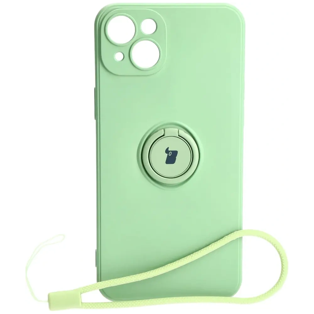 Hurtownia GSM - Bizon Case Silicone Ring Sq Apple iPhone 15 Plus verde deschis - BIZ3403 - {ean13} - Hurt