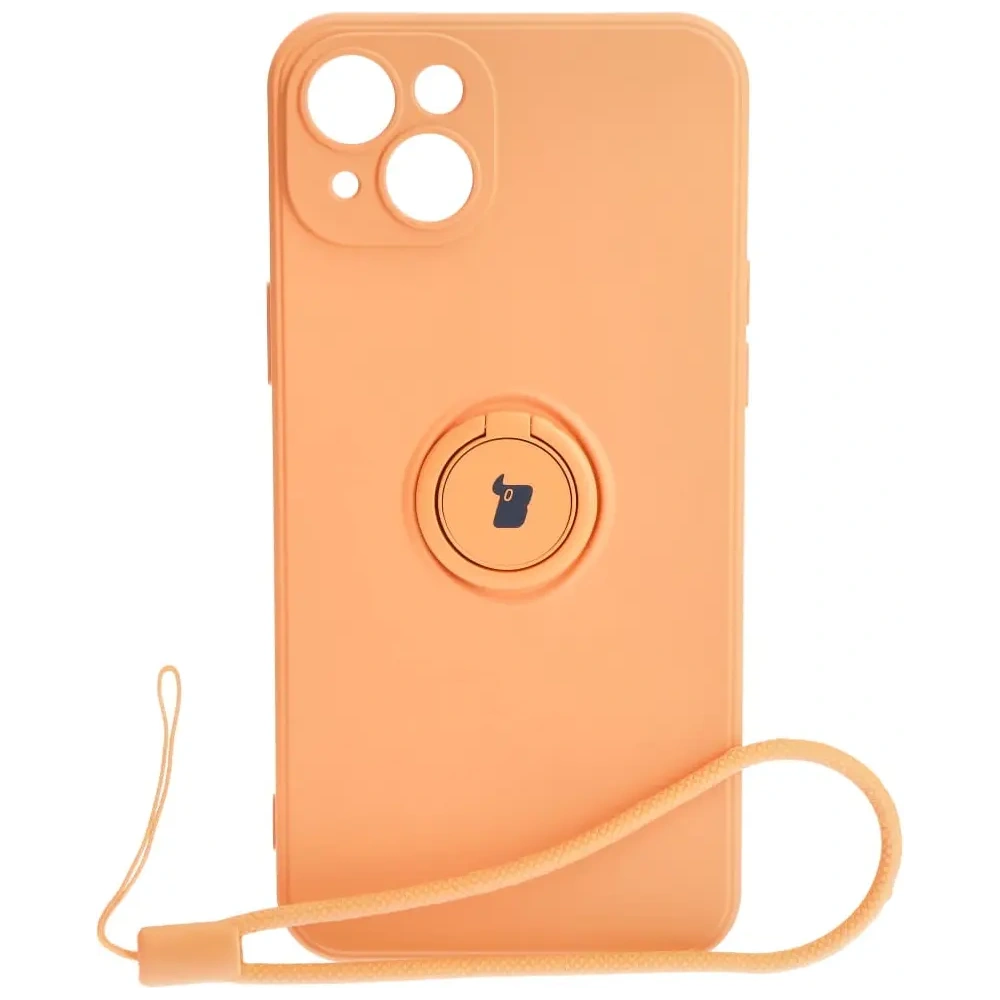 Hurtownia GSM - Bizon Case Silicone Ring Sq Apple iPhone 15 Plus portocalie - BIZ3406 - {ean13} - Hurt