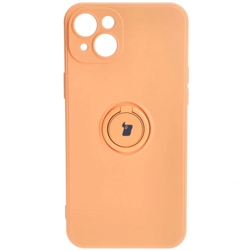 Etui Bizon Case Silicone Ring Sq do Apple iPhone 15 Plus pomarańczowe
