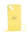 Bizon Case Silicone Ring Sq Apple iPhone 15 Plus galben