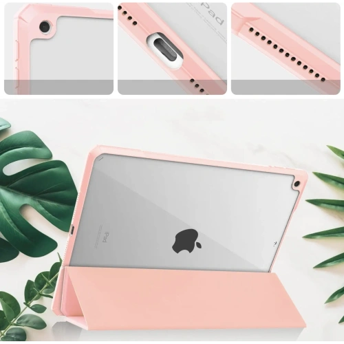 Etui Bizon Case Tab Clear Matt do Apple iPad 9 10.2 2021 / iPad 8 2020/ iPad 10.2 2019 jasnoróżowe