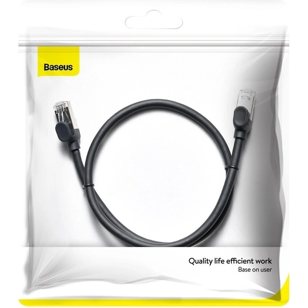 Hurtownia GSM - Kabel sieciowy Baseus High Speed, Ethernet RJ45, Gigabit, Cat.6, 0,5m (czarny) - BSU1403BLK - {ean13} - Hurt