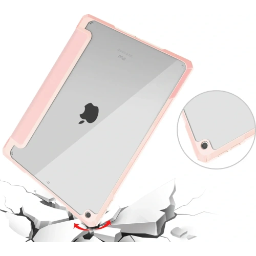 Etui Bizon Case Tab Clear Matt do Apple iPad 9 10.2 2021 / iPad 8 2020/ iPad 10.2 2019 jasnoróżowe