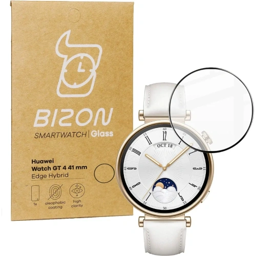 Szkło hybrydowe Bizon Glass Watch Edge Hybrid do Huawei Watch GT 4 41 mm czarne