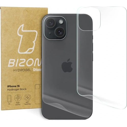 Folia hydrożelowa na tył Bizon Glass Hydrogel Back Apple iPhone 15 [2 PACK]