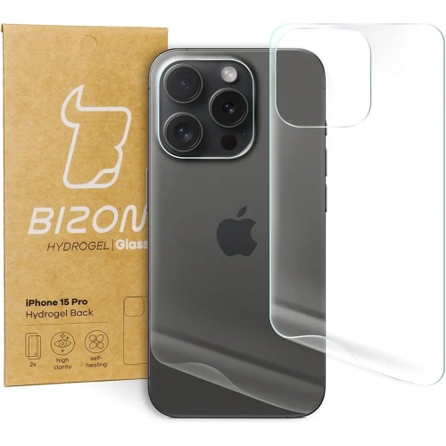 Folia hydrożelowa na tył Bizon Glass Hydrogel Back Apple iPhone 15 Pro [2 PACK]