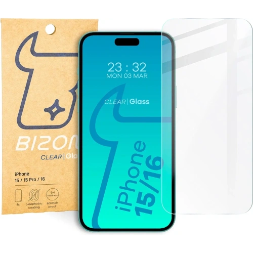 Szkło hartowane Bizon Glass Clear 2 do Apple iPhone 15 / 15 Pro / 16