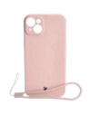 Etui silikonové s magnetickým kroužkem Bizon Case Silicone Magnetic pro Apple iPhone 15 Plus světle růžové