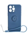 Bizon Case Silicone Ring Sq Apple iPhone 15 Pro Max albastru marin